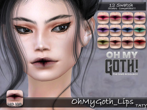 Sims 4 — OhMyGoth_Lips by tatygagg — New Gothic Lipstick for your sims - Female, Male - Human, Alien - Teen to Elder - Hq