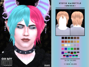 Sims 4 — Oh My Goth! - Stevie Hairstyle (Unisex) by OranosTR — Stevie Hairstyle is a medium and pastel gothic style