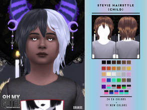 Sims 4 — Oh My Goth! - Stevie Hairstyle (Child) by OranosTR — Stevie Hairstyle is a medium and pastel gothic style