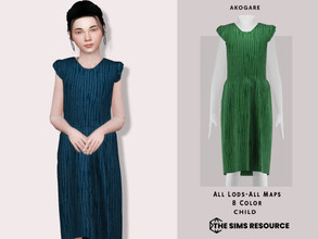 Sims 4 — Dress No.232 by _Akogare_ — Akogare Dress No.232 -8 Colors - New Mesh (All LODs) - All Texture Maps - HQ