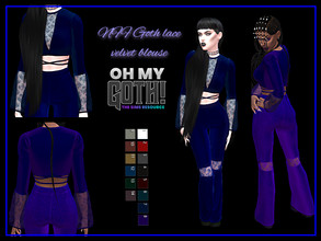 Sims 4 — Oh My Goth lace velvet blouse by Nadiafabulousflow — Hi guys! This upload its Goth lace velvet blouse with long