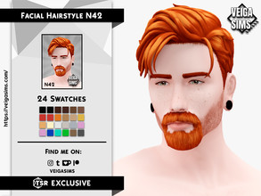 Sims 4 — Facial Hair Style 42 by David_Mtv2 — All maxis color (24 colors). This version has a stubble version.