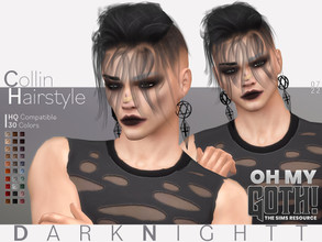 Sims 4 — Oh My Goth - Collin Hairstyle by DarkNighTt — Collin Hairstyle is a messy, stylish, gothic, male hairstyle. 30
