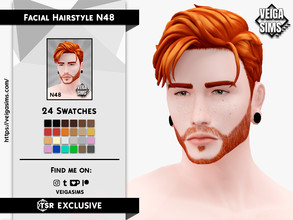 Sims 4 — Facial Hair Style 48 by David_Mtv2 — All maxis color (24 colors).