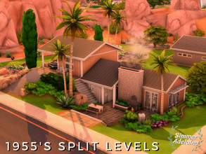 Sims 4 — 1955's Split Levels by simmer_adelaina — This house is a 1955's inspired house adapted to more modern days. The