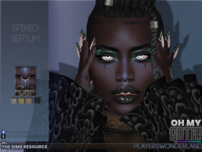 Sims 4 — Oh My Goth - Spiked Septum by PlayersWonderland — Part of the Oh My Goth! collaboration on TSR. A septum ring