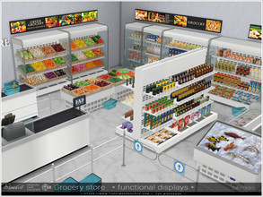 Sims 4 — Grocery store Pt.I by Severinka_ — A set of equipment (displays, refrigerators and a cash box) for decorating a