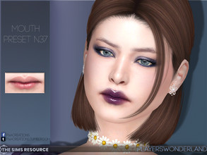 Sims 4 — Mouthpreset N37 by PlayersWonderland — This mouthpreset adds a new morphed, more small looking mouth. Available