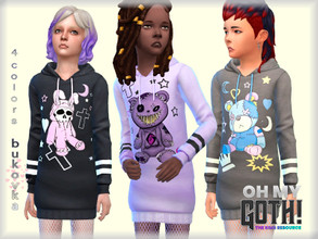 Sims 4 — Oh My Goth Dress Goth child/f by bukovka — Dress for children, girls. Installed standalone, suitable for the