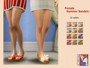 Sims 4 — ws Female Summer Bow Sandals - RC by watersim44 — ws Female Summer Bow Sandales - RC It's a standalone recolor