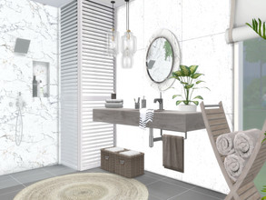 Sims 4 — Qiro Bathroom by Suzz86 — Qiro is a fully furnished and decorated bathroom. Size: 4x6 Value: $ 7,400 Short Walls
