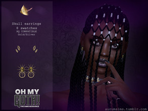 Sims 4 — Oh My Goth - Skull Earrings by AurumMusik — New earrings for female sim with skulls and spikes in 8 swatches,