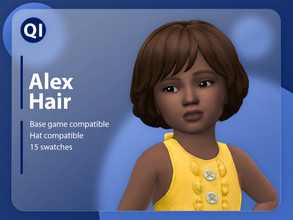 Sims 4 — Alex Hair by qicc — A short hairstyle with bangs. - Maxis Match - Base game compatible - Hat compatible -