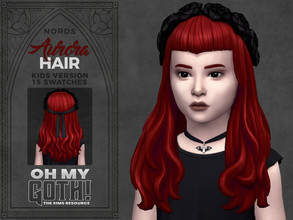 Sims 4 — Oh My Goth! - Aurora Hair for Kids by Nords — Sul sul, here is a loose long wavy hairstyle, with pointy gothic