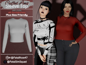 Sims 4 — Cuffed Long Sleeve Top by FatalRose47 — Check out this super simple but super cute long sleeve top! Has 46