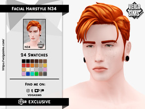 Sims 4 — Facial Hair Style 34 by David_Mtv2 — This time I decided to create a sideburn style since I've been making