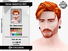 Sims 4 — Facial Hair Style 37 by David_Mtv2 — All maxis color (24 colors).