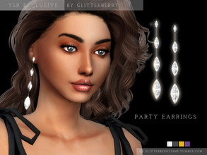 Sims 4 — Party Earrings by Glitterberryfly — A gorgeous pair of diamond dangle earrings, perfect for those nights out