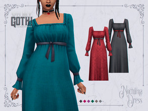 Sims 4 — Oh My Goth - Nocturna Dress by pixelette — - New mesh / EA mesh edit - BGC - All LODs - 28 swatches - Disallowed