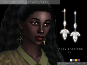 Sims 4 — Party Earrings v2 by Glitterberryfly — A gem dangle earring that will be the talk of any party