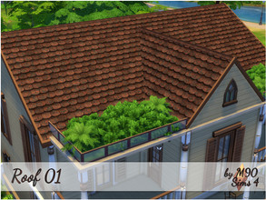 Sims 4 — Roof 01 by Mircia90 — Roof in 6 colors : 3 brown/red and 3 gray/black