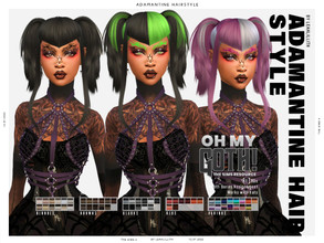 Sims 4 — Oh My Goth Adamantine Hairstyle by Leah_Lillith — Adamantine Hairstyle All LODs Smooth bones Custom CAS