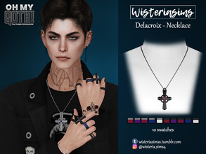 Sims 4 — Oh My Goth! Delacroix Necklace by WisteriaSims — **FOR MEN **NEW MESH *TEEN TO ELDER - Necklace Category - 10