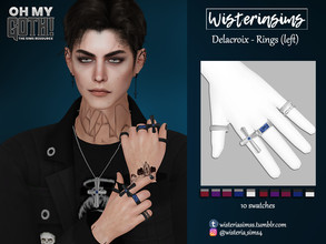 Sims 4 — Oh My Goth! Delacroix Rings (left) by WisteriaSims — **FOR MEN **NEW MESH *TEEN TO ELDER - Rings Category - 10