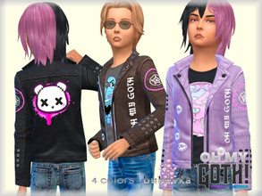 Sims 4 — Oh My Goth Jacket Goth child/m by bukovka — Jacket for kids, boys only. Installed autonomously, 4 color options.