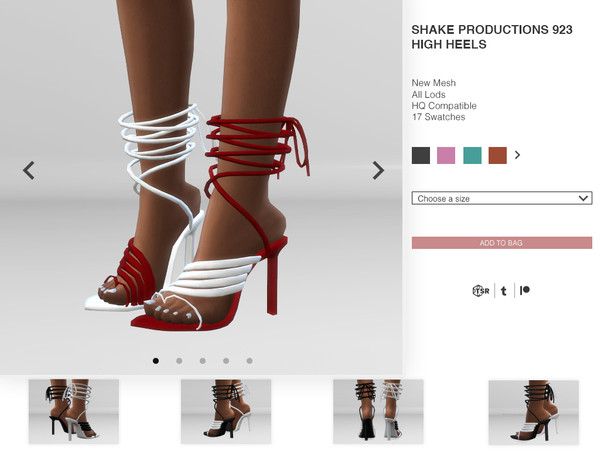 Sims 4 — 923 - High Heels by ShakeProductions — Shoes/High Heels New Mesh All LODs HQ Compatible Handpainted 17 Swatches