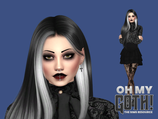 Sims 4 — Oh My Goth! : Ophelia Brunson by EmmaGRT — Oh My Goth! Collab Young Adult Sim Trait: Gloomy Aspiration: