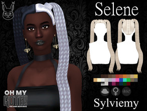Sims 4 — Oh My Goth! Selene Hairstyle by Sylviemy — Long Braids New Mesh Maxis Match All Lods Base Game Compatible Hat