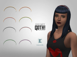 Sims 4 — Oh My Goth Headpiece by ErinAOK — Spiked Headband 8 Swatches