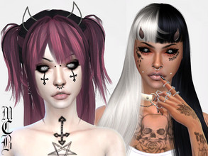 Sims 4 — Pentagram Eyes by MaruChanBe2 — Cute demonic eyes for your little demons <3 Two colors. Suitable for all