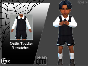Sims 4 — Oh My Goth outfit toddler by LYLLYAN — Outfit toddler in 5 swatches for girls and boys.