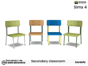 Sims 4 — kardofe_Secondary classroom_Chair by kardofe — School chair, in four colour options