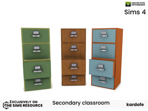 Sims 4 — kardofe_Secondary classroom_Filing cabinet by kardofe — Floor-standing filing cabinet, in three colour options