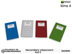 Sims 4 — kardofe_Secondary classroom_Block by kardofe — School notebook, in four colour options