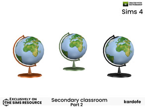 Sims 4 — kardofe_Secondary classroom_Earth globe by kardofe — Earth globe. in three colour options