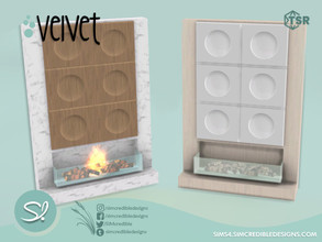 Sims 4 — Velvet Fireplace by SIMcredible! — by SIMcredibledesigns.com available at TSR 2 colors variations