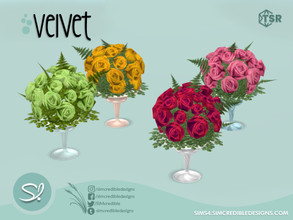 Sims 4 — Velvet Roses by SIMcredible! — by SIMcredibledesigns.com available at TSR 4 colors variations