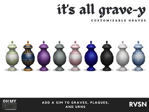 Sims 4 — Basic Urn by RAVASHEEN — Place your loved ones to rest in total dignity, or just pretend you did. One of the