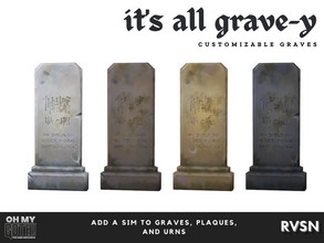 Sims 4 — Slab Headstone by RAVASHEEN — One-upmanship shouldn't end at death. Make sure your grave marker is the tallest