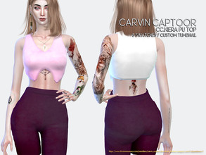 Sims 4 — Kiera PU Top by carvin_captoor — Created for sims4 Original Mesh All Lod 8 Swatches Don't Recolor And Claim you
