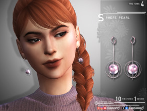 Sims 4 — Sphere Pearl Earrings by Mazero5 — A simple sphere shape cage with a pearl inside 10 Swatches to choose from All