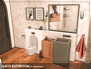 Sims 4 — Mavis Bathroom (TSR only CC) by xogerardine — Modern, small bathroom.
