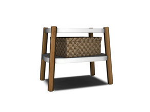 Sims 4 — DbA@TSR_LTREndtable by Angela — Lilly Toddler Room Endtable. Modern white endtable with wooden legs. 