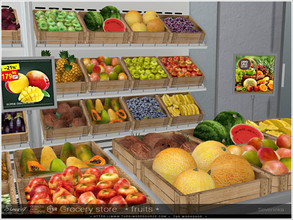 Sims 4 — Grocery store Pt.IV fruits by Severinka_ — A set of fruits (decor) in wooden boxes for the decoration of the