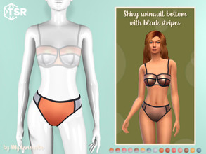 Sims 4 — Shiny swimsuit bottom with black stripes by MysteriousOo — Shiny swimsuit bottom with black stripes in 15 colors