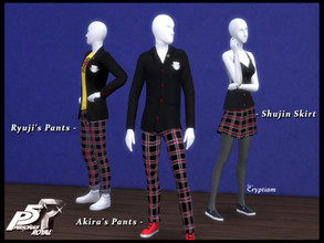 Sims 4 — Persona 5: Ryuji's Shujin Jacket by Cryptiam — Includes Ryuji Sakamoto's Shujin Academy school uniform jacket